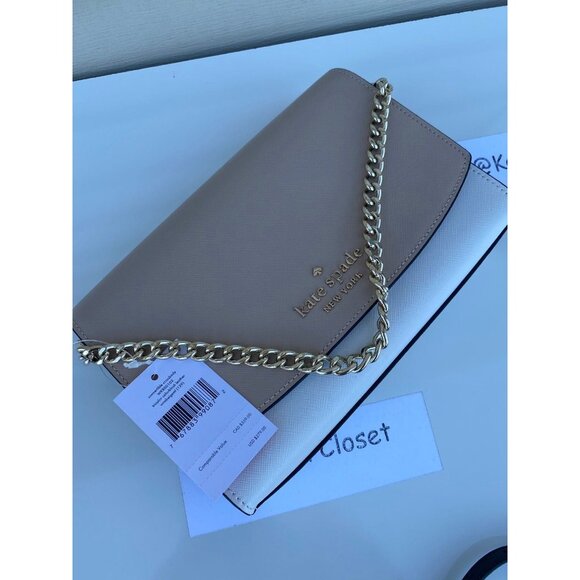 Kate Spade crossbody bag carson convertible shoulder bag warm beige multi - Picture 8 of 10